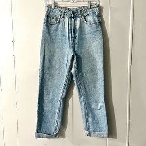 Ksubi high rise straight leg cuffed jeans